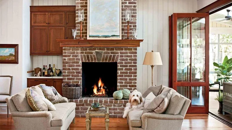 ایده شومینه آجری مدرن