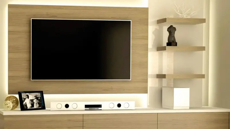 مراحل ساخت دکور پشت تلویزیون با ام دی اف