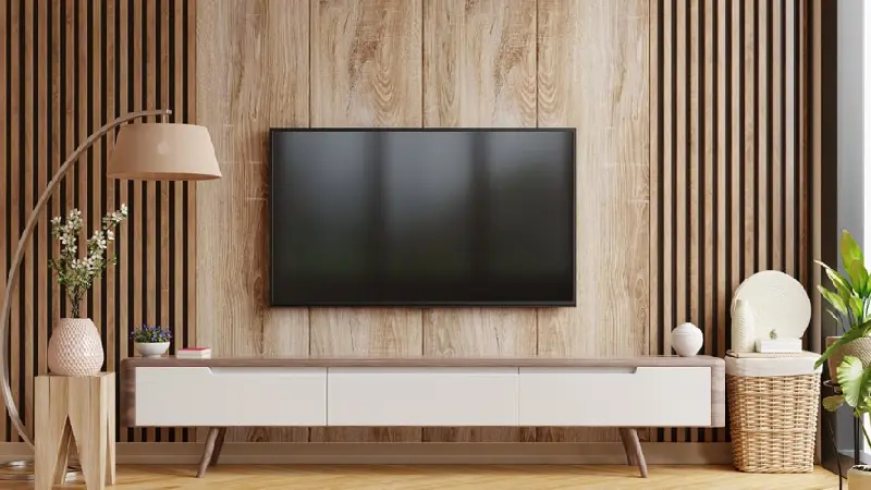 دکور پشت تلویزیون با ام دی اف