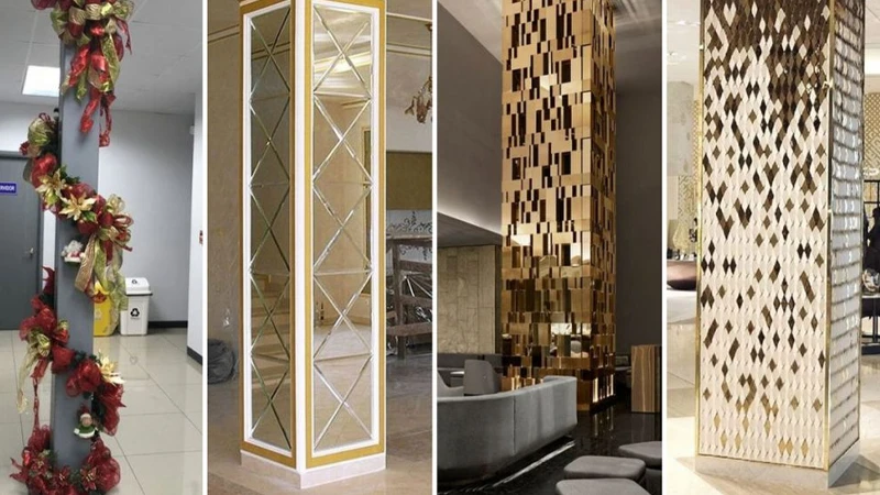 ایده برای تزیین ستون وسط پذیرایی