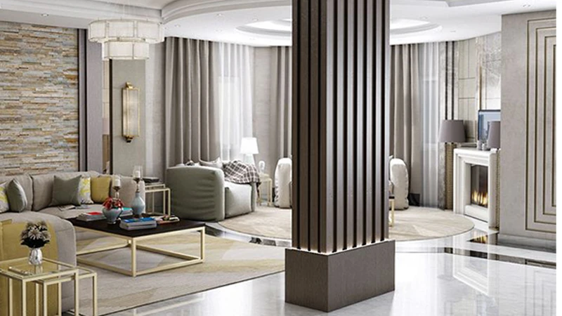 طراحی ستون وسط پذیرایی