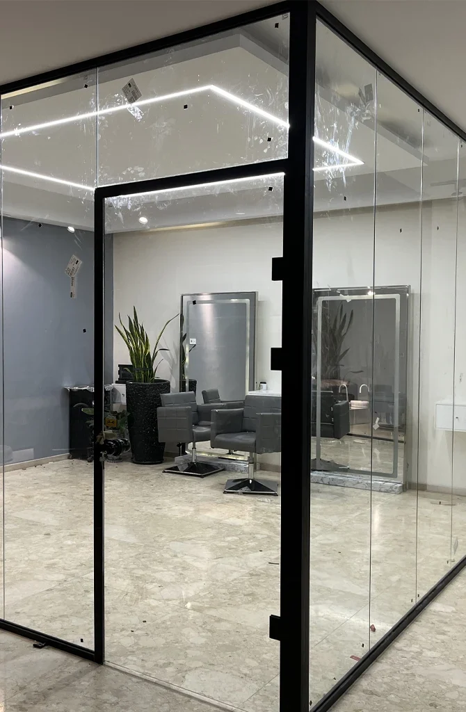 پارتیشن تک جداره سالن زیبایی خیابان میرداماد